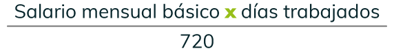 fórmula para liquidar vacaciones