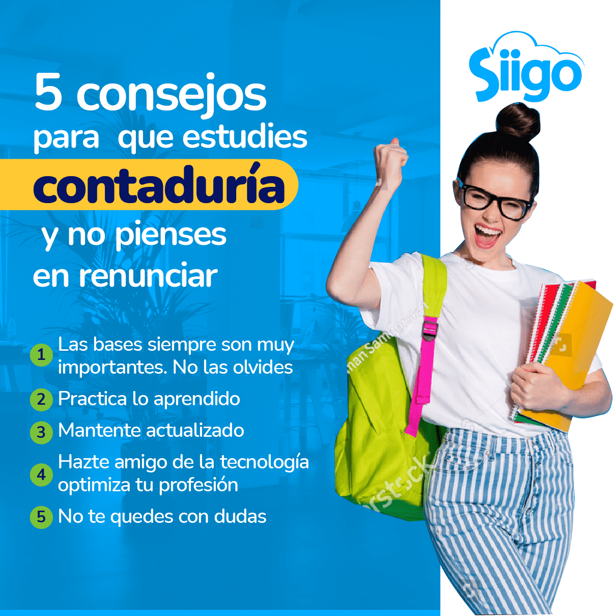 infografia-consejos 5 consejos para estudiar contaduría
