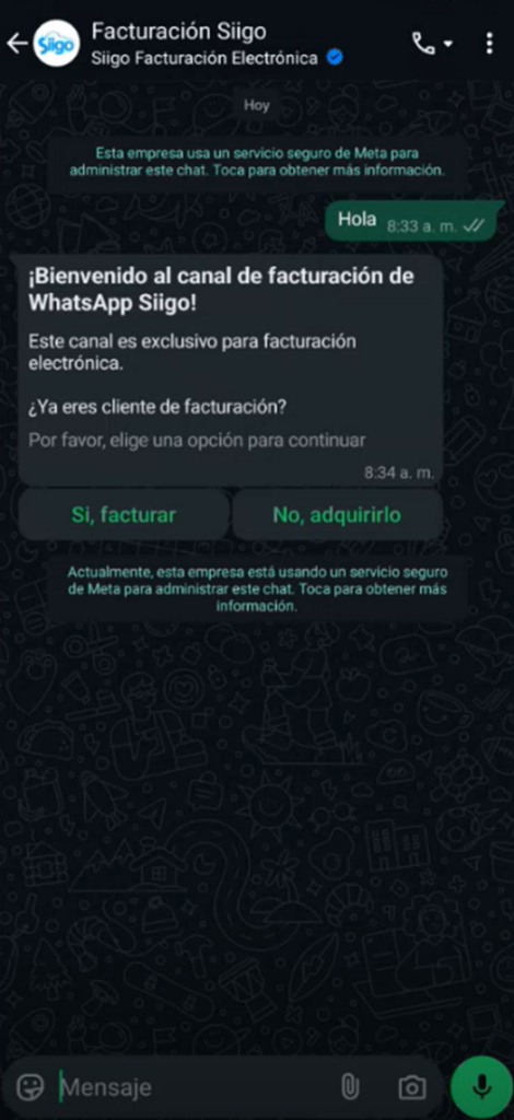 Emitir facturas electrónicas por WhatsApp.