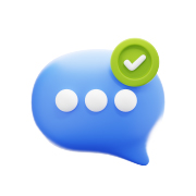 Recapitulemos - Icono de mensaje con un check verde